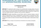 Suspensión de los Plazos de la Administración Municipal por la Cuarentena
