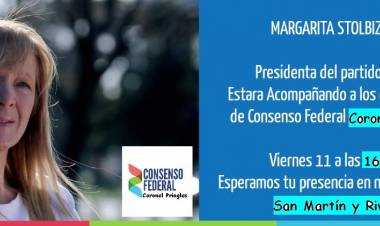 Margarita Stolbizer visitará Coronel Pringles