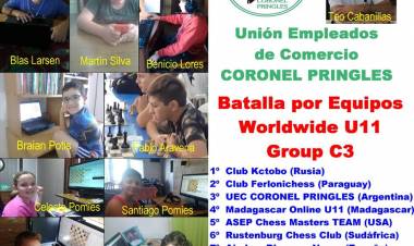El Equipo de UEC Coronel Pringles Sub 11, Tercero en el Grupo C3 del mundialito WORLDWIDE U 11