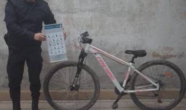 Recuperan bicicleta robada