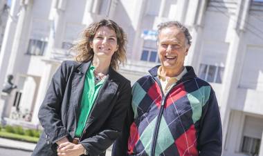 Natalia Dziakowski, recorrió la ciudad con el referente del GEN, Osvaldo Danunzio