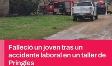 Falleció un joven tras un accidente laboral en un taller de Pringles