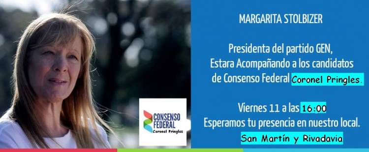 Margarita Stolbizer visitará Coronel Pringles