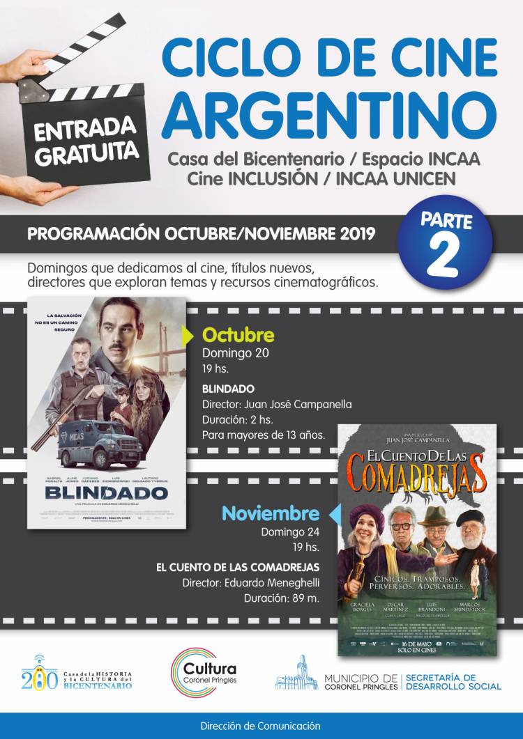 Dos domingos dedicados al cine nacional con títulos nuevos