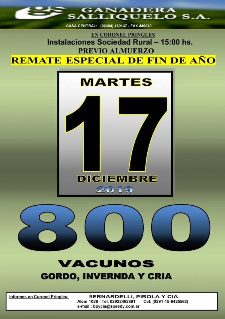 Remate Especial Fin de Año