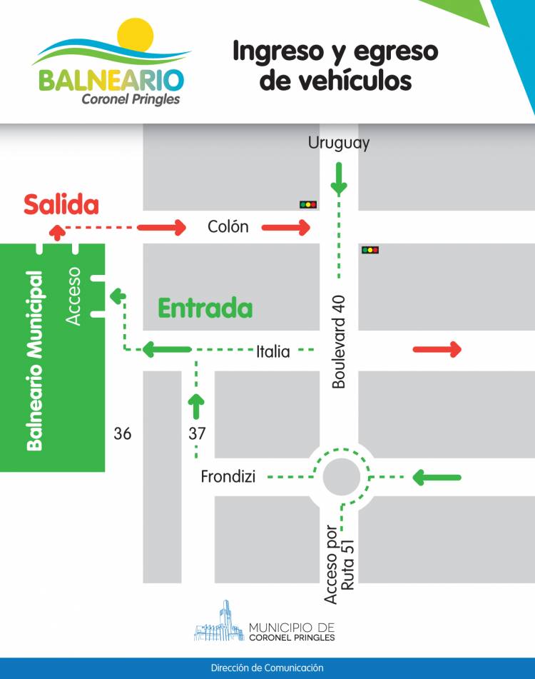 Entrada y salida del Balneario Municipal