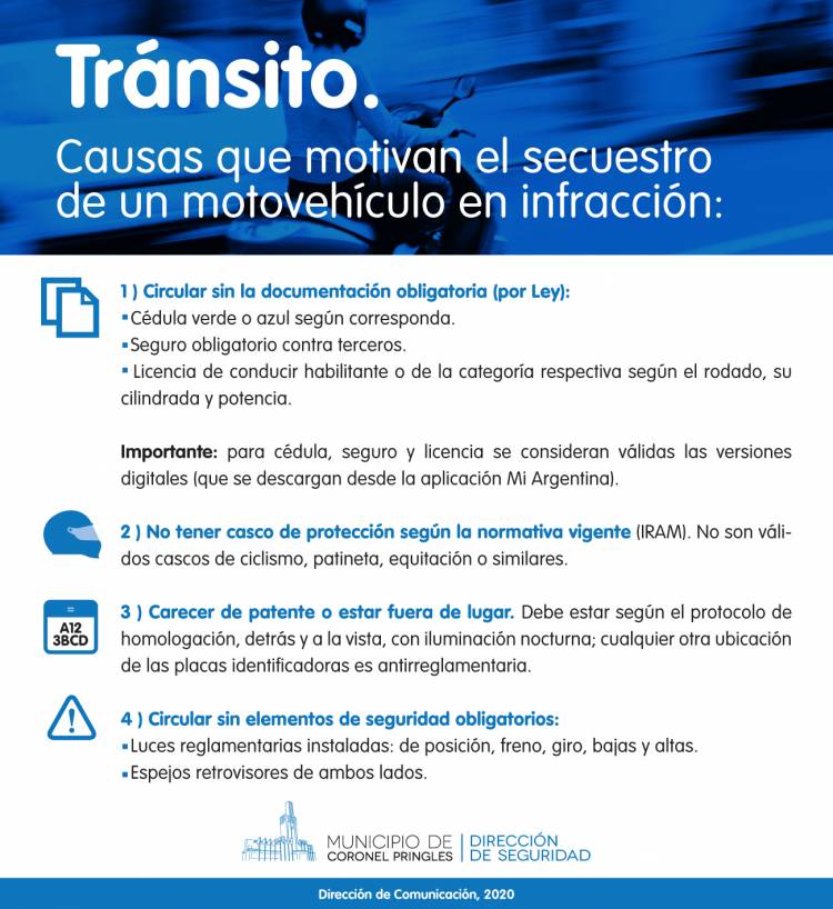 Circulación de motovehículos: recomendaciones y pautas a tener en cuenta