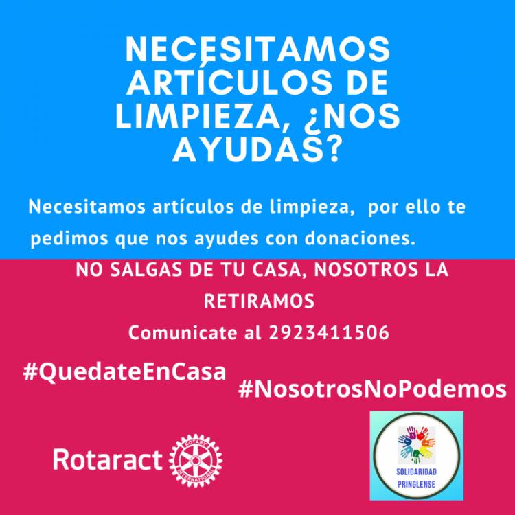Necesitamos artículos de limpieza, ¿Nos ayudás?