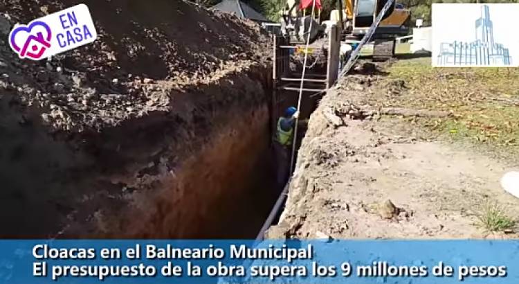 Siguen los trabajos en el Balneario Municipal de agua y cloacas