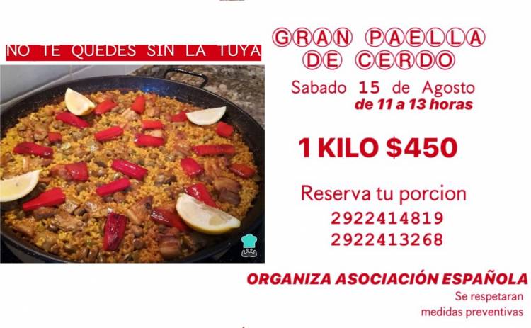 La Asociación Española venderá Paella de Cerdo