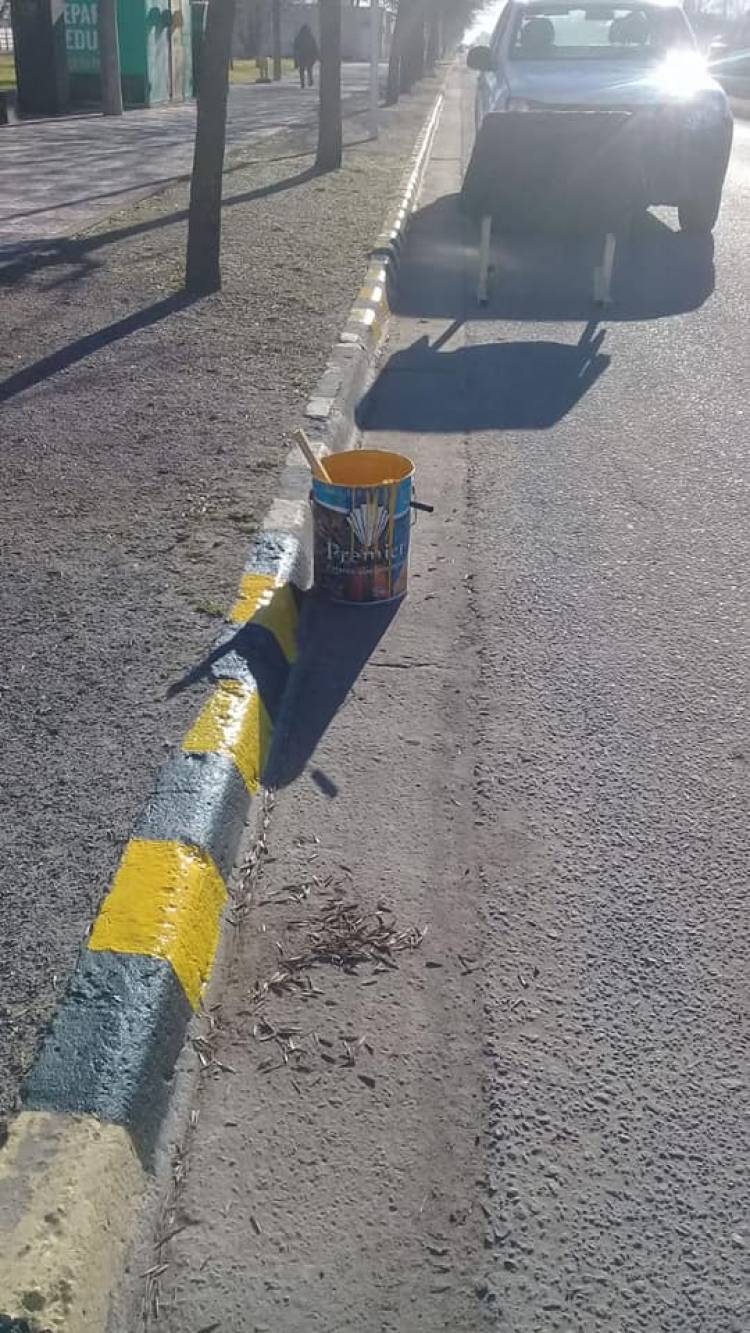Mantenimiento de asfalto y pintura de cordones en la ciudad