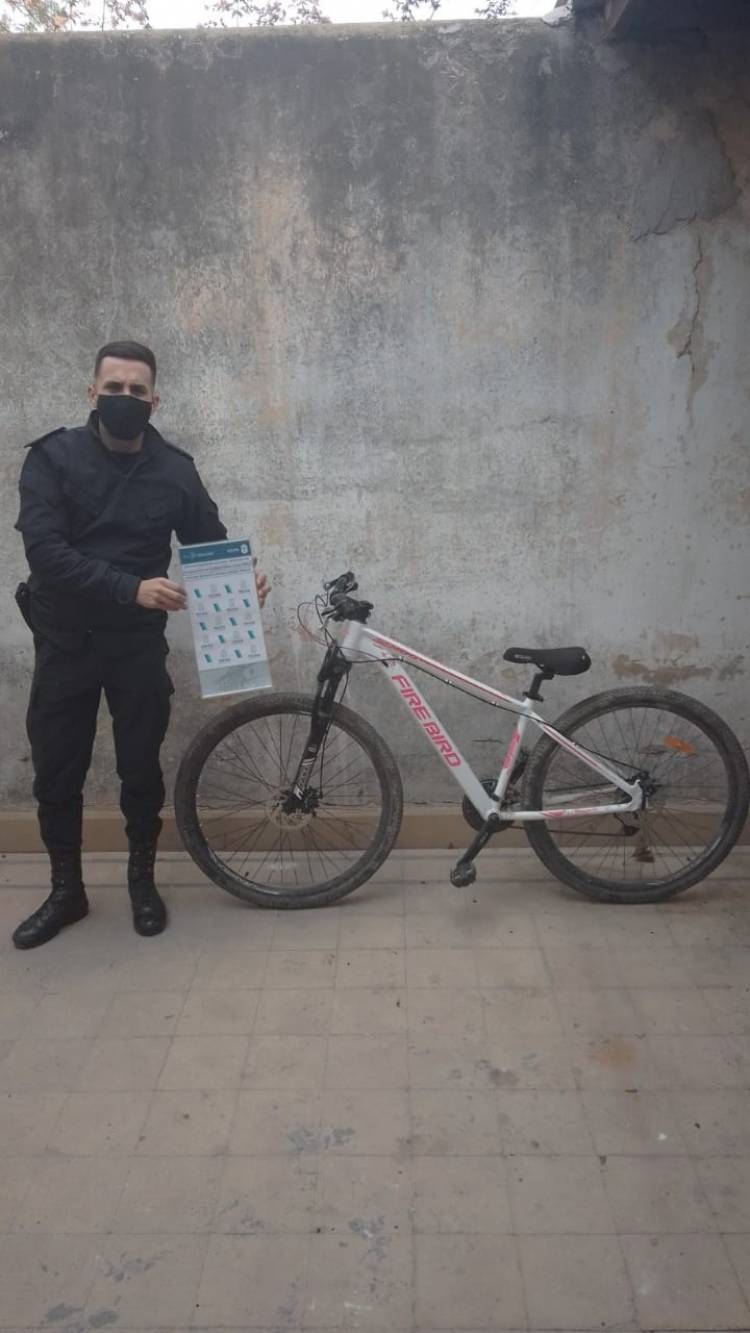 Recuperan bicicleta robada