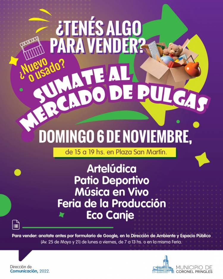 Este domingo sumate al Mercado de Pulgas‼️
