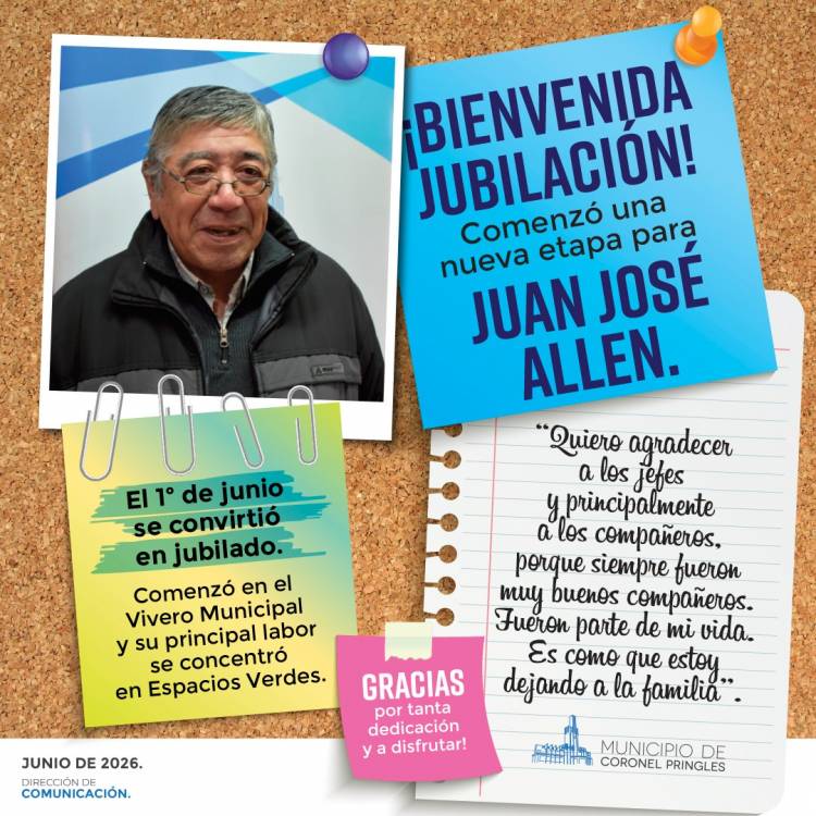 Bienvenida Jubilación: Comenzó una nueva etapa para Juan José Allen